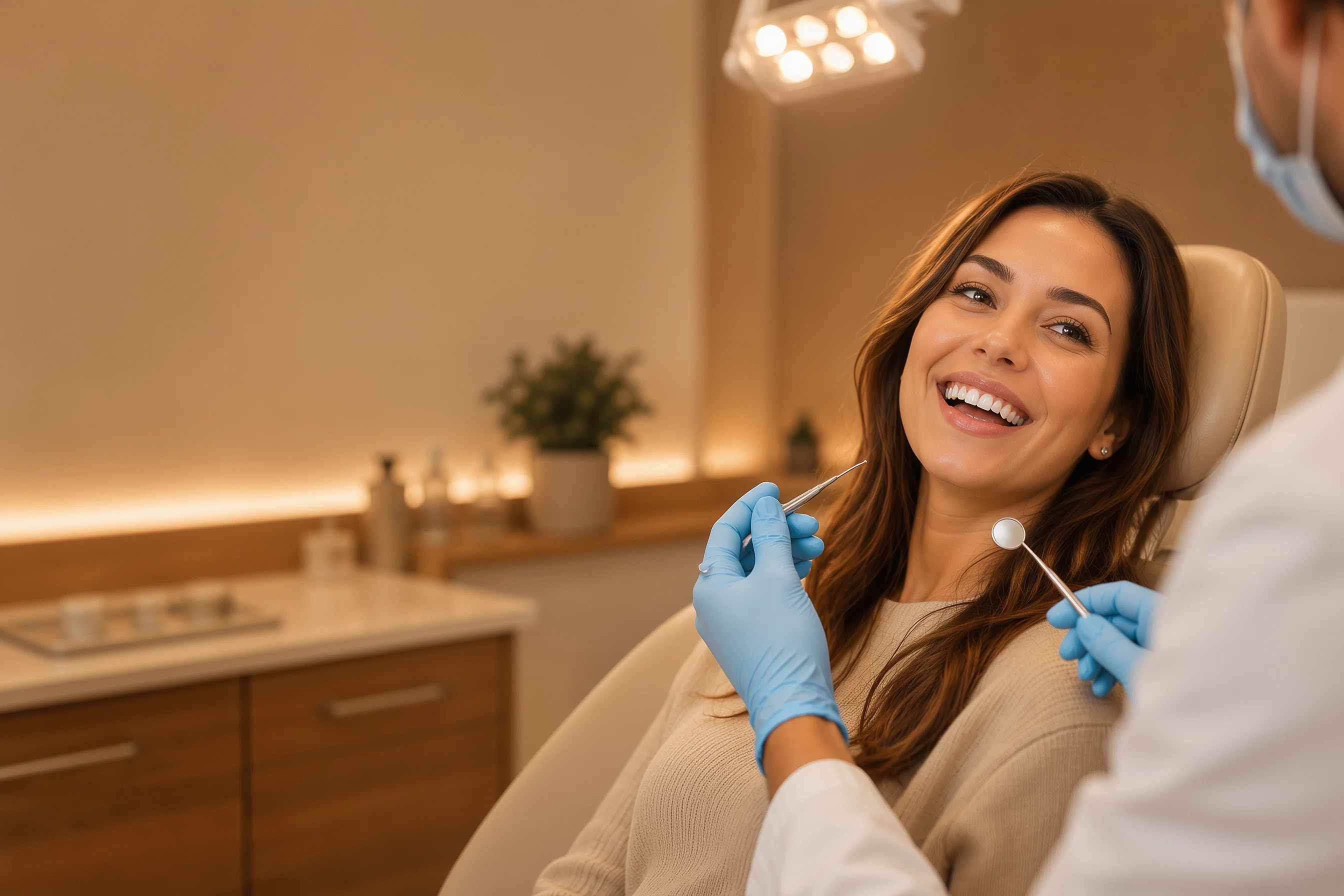 Pacient zâmbind la consultație DENTCRAFT Satu Mare